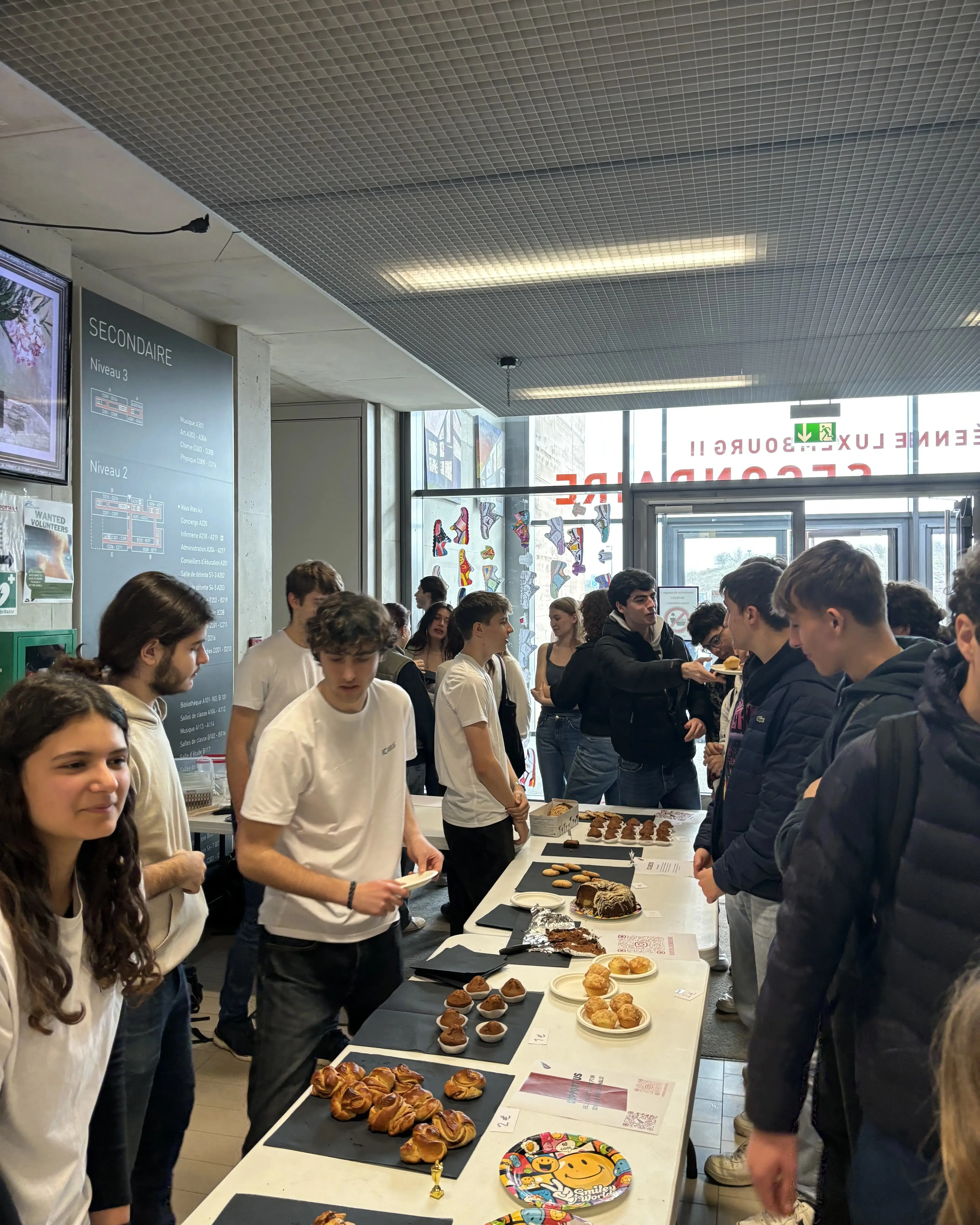 our table at the bake sale in March 2024